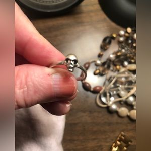 Tiny Skull ring sterling silver sz 7